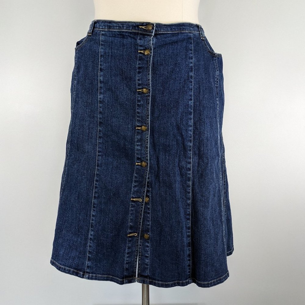 Liz & Me Denim Button Front Skirt